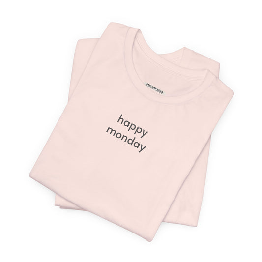Happy Monday Minimalist Style T-Shirt