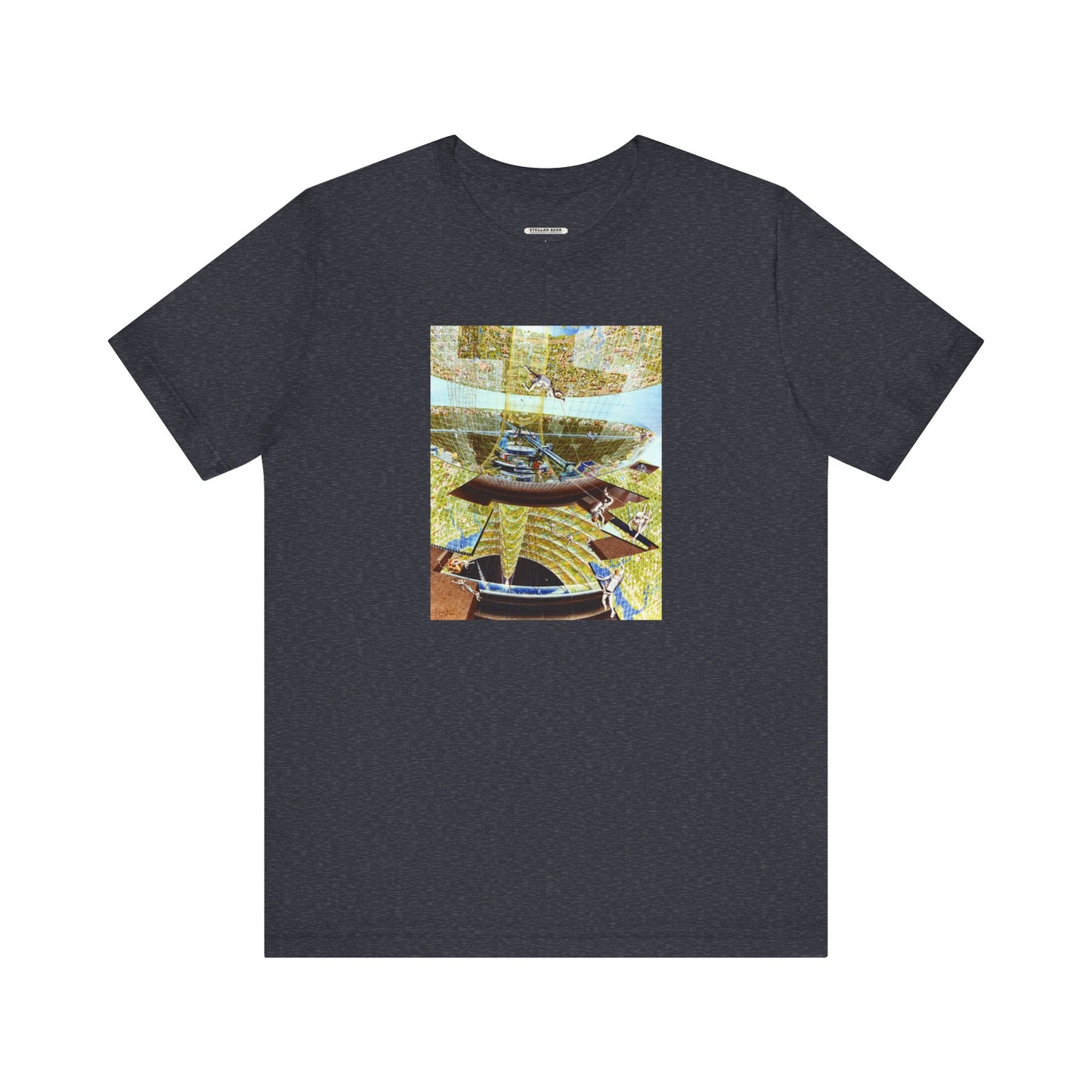 Space Colony Under Construction, NASA 1970 Illustration Vintage Graphic T-Shirt
