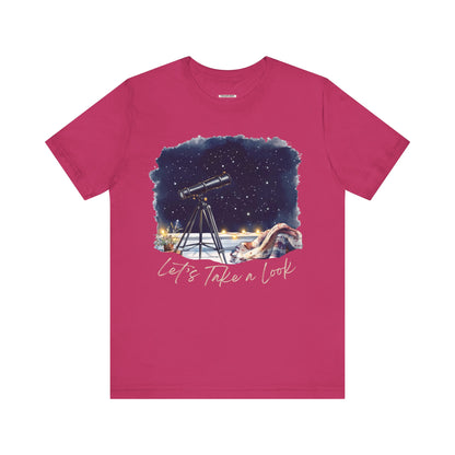 Let's Take a Look Telescope Graphic T-Shirt
