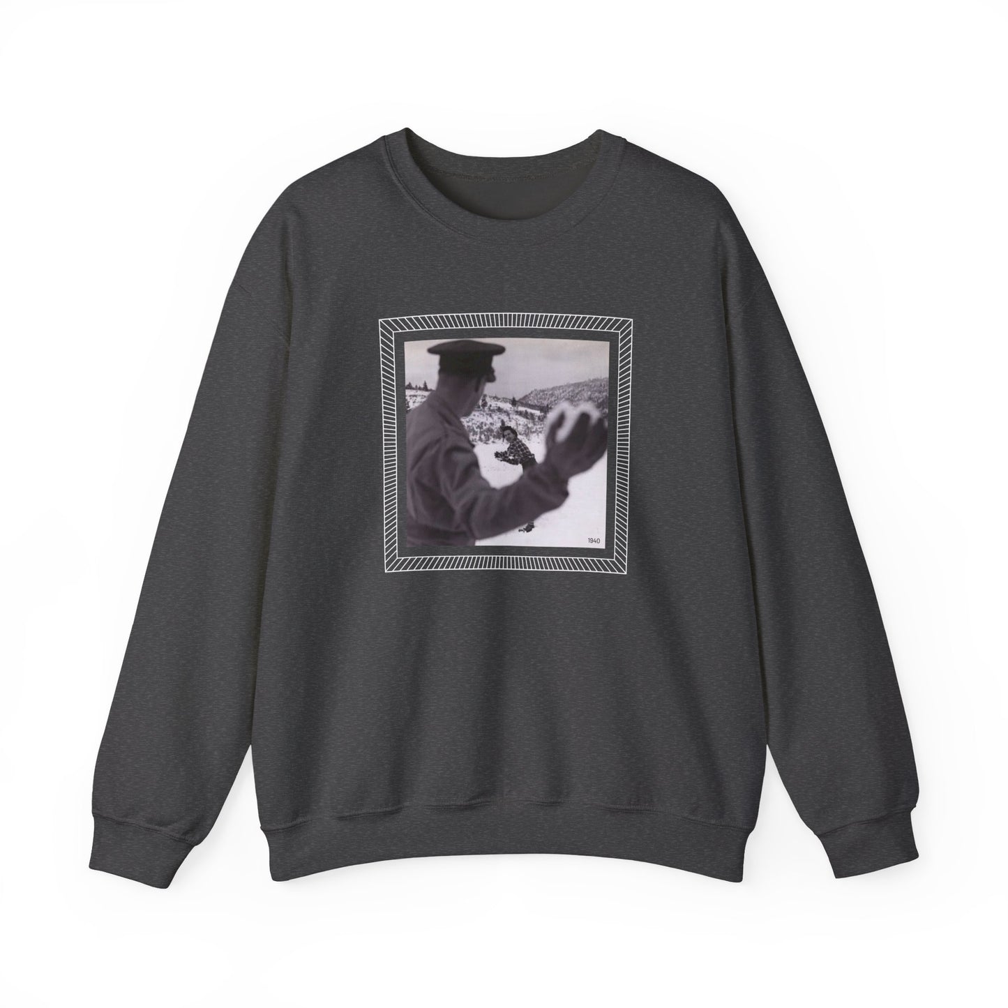 Snowball Fight, Marines, 1940 Vintage Graphic Sweatshirt