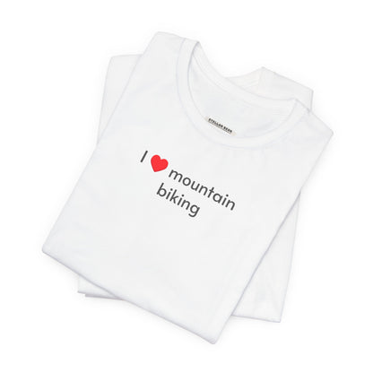 I Love Mountain Biking Minimalist Style T-Shirt