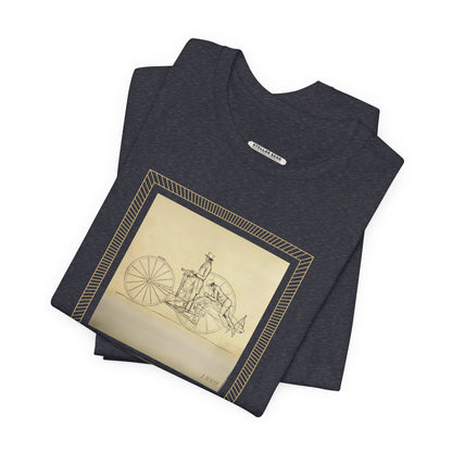 Two-Man Propelling Carriage Illustration 1889 Vintage Graphic T-Shirt