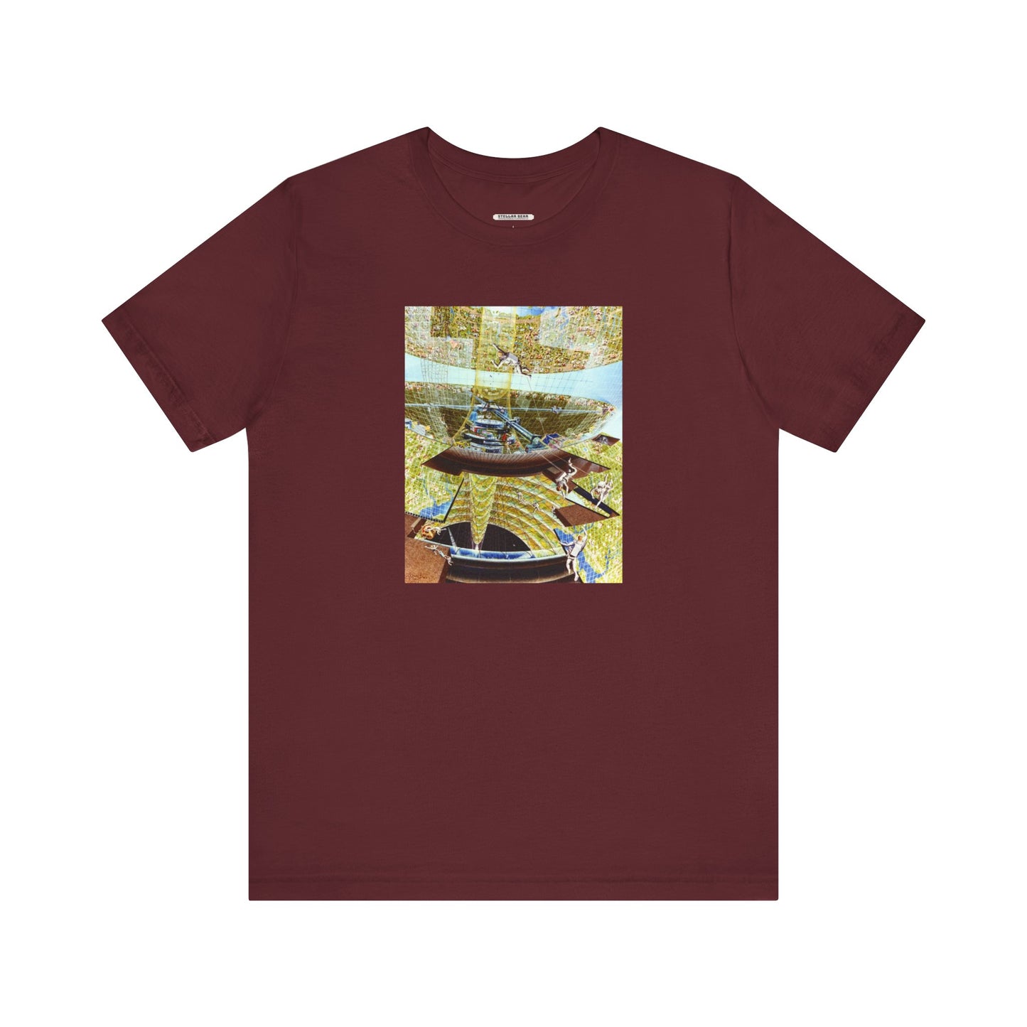 Space Colony Under Construction, NASA 1970 Illustration Vintage Graphic T-Shirt