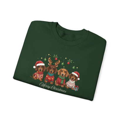 Dachshund Merry Christmas Graphic Sweatshirt