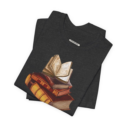 Stack of Old Books Vintage Objects Graphic T-Shirt