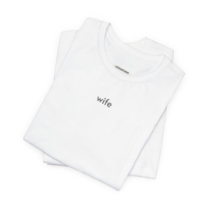 Wife Minimalist Style T-Shirt for Wedding, Honeymoon