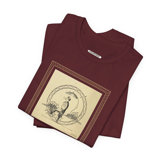 Velocipede Cycle with Shade Prototype Illustration 1885 Vintage Graphic T-Shirt