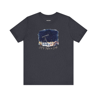 Let's Take a Look Telescope Graphic T-Shirt