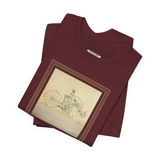 Two-Man Propelling Carriage Illustration 1889 Vintage Graphic T-Shirt