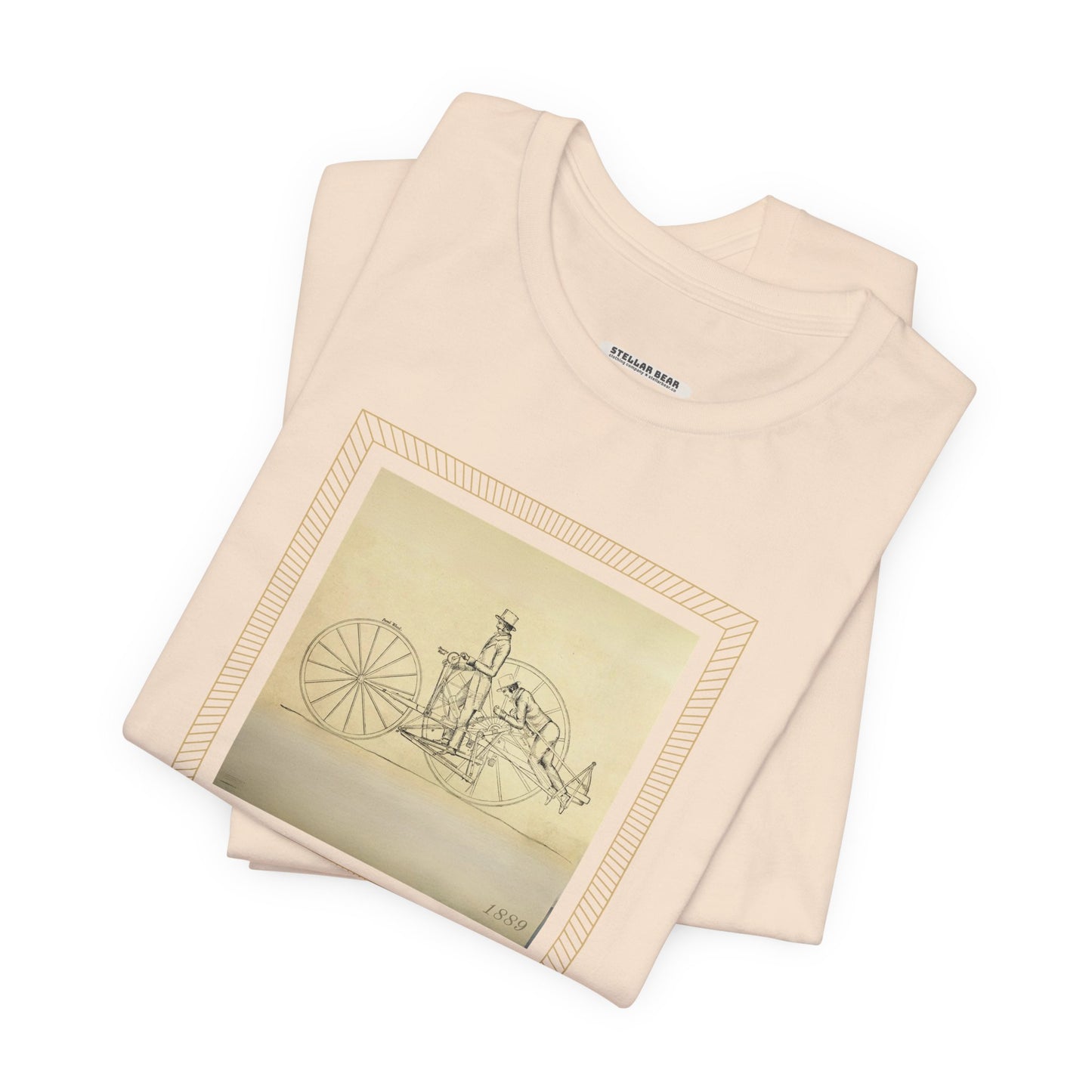 Two-Man Propelling Carriage Illustration 1889 Vintage Graphic T-Shirt