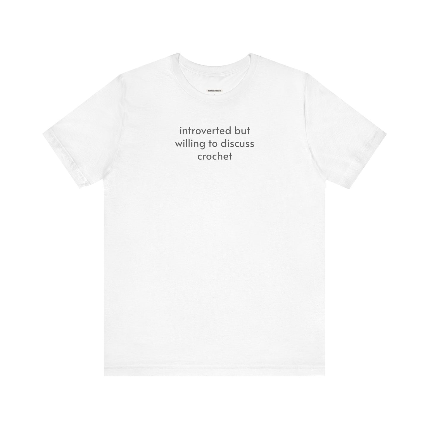 Introverted but Willing to Discuss Crochet Minimalist Style T-Shirt