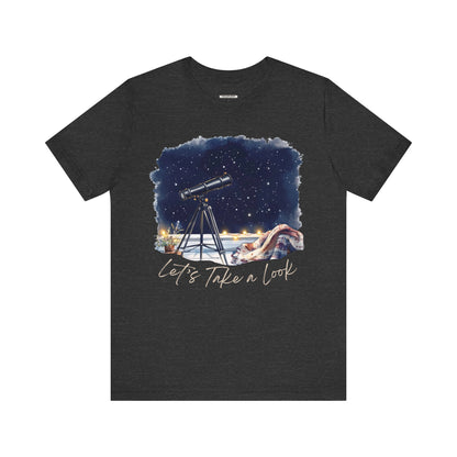 Let's Take a Look Telescope Graphic T-Shirt