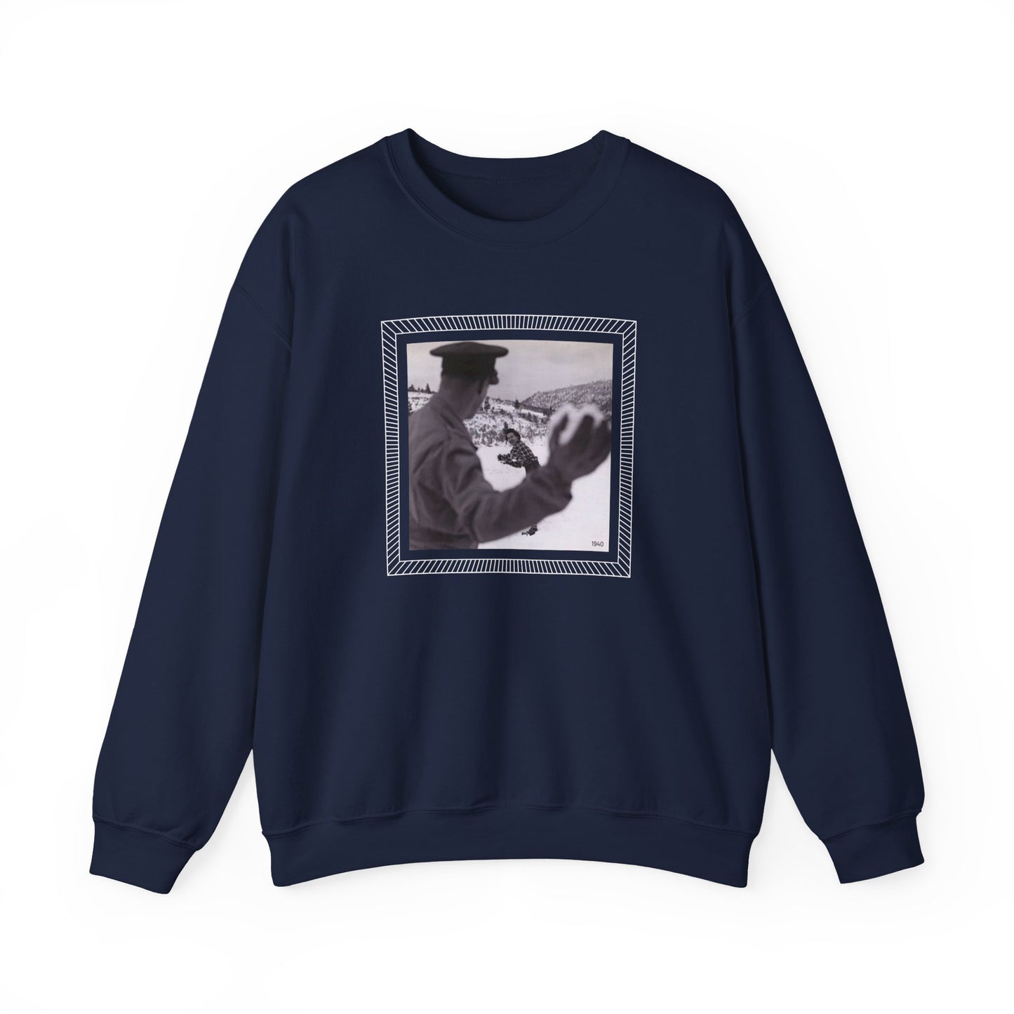 Snowball Fight, Marines, 1940 Vintage Graphic Sweatshirt