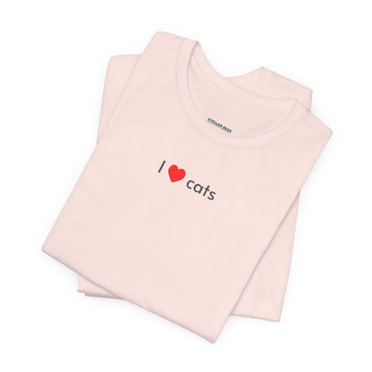 I Love Cats Minimalist Style T-Shirt