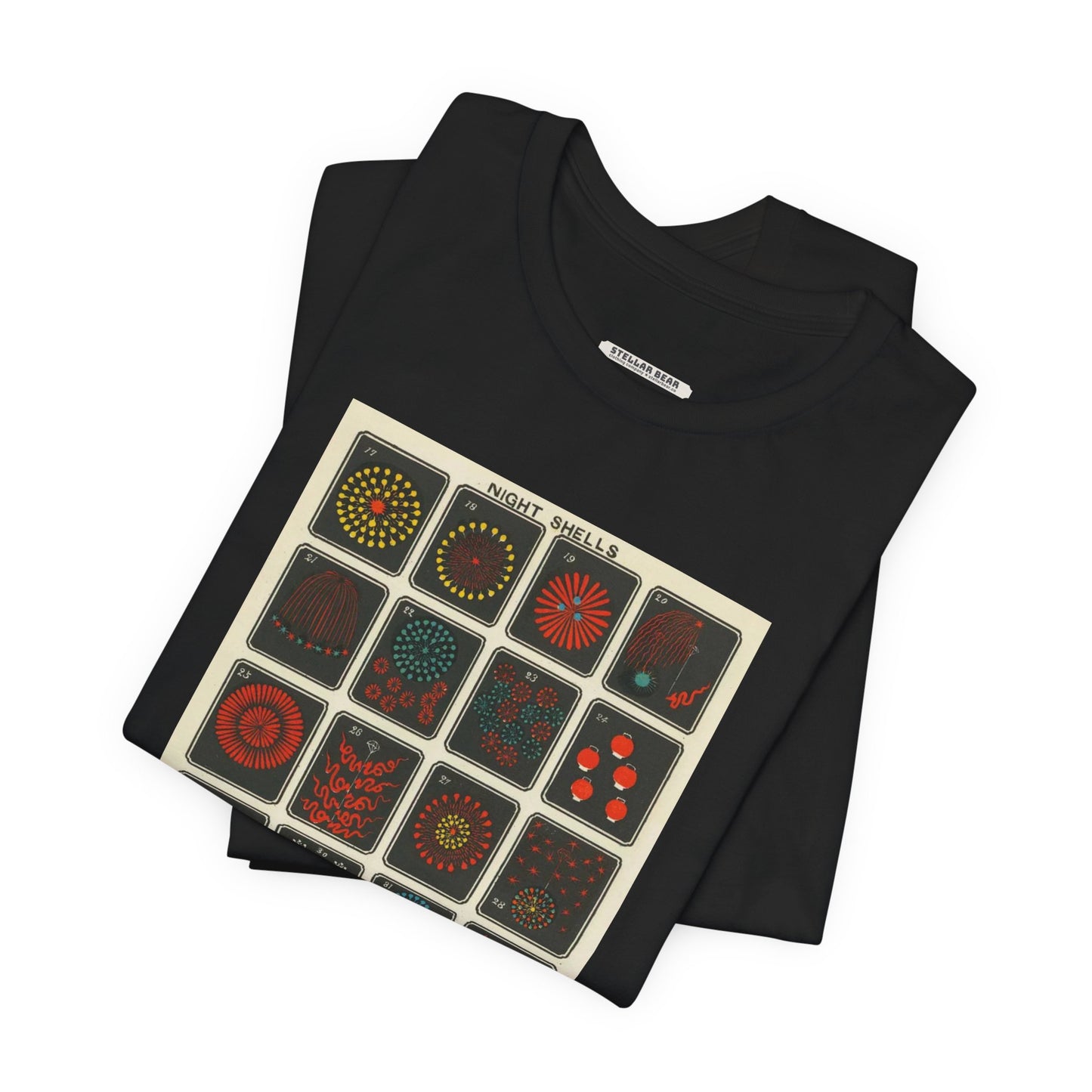 Night Shells 17-36, Hirayama Fireworks Co. 1905 Vintage Graphic T-Shirt