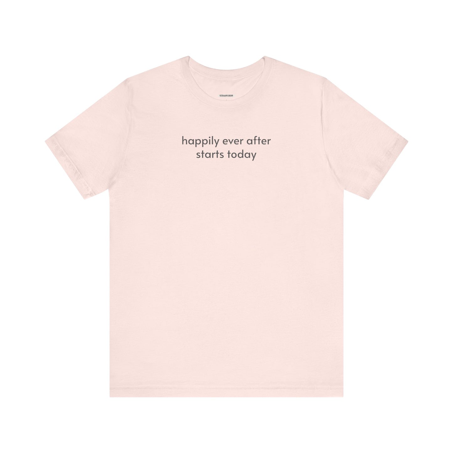 Happily Ever After Starts Today Minimalist Style T-Shirt for Marriage Proposal, Wedding, Honeymoon