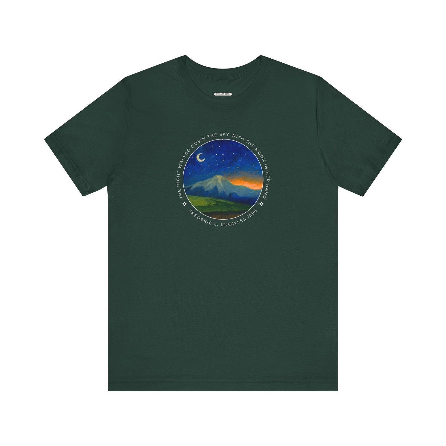 The Night Walked Down the Sky Graphic Quote T-Shirt (Fredric L. Knowles)