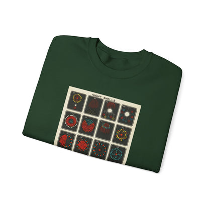 Night Shells 97-116, Hirayama Fireworks Co. 1905 Vintage Graphic Sweatshirt