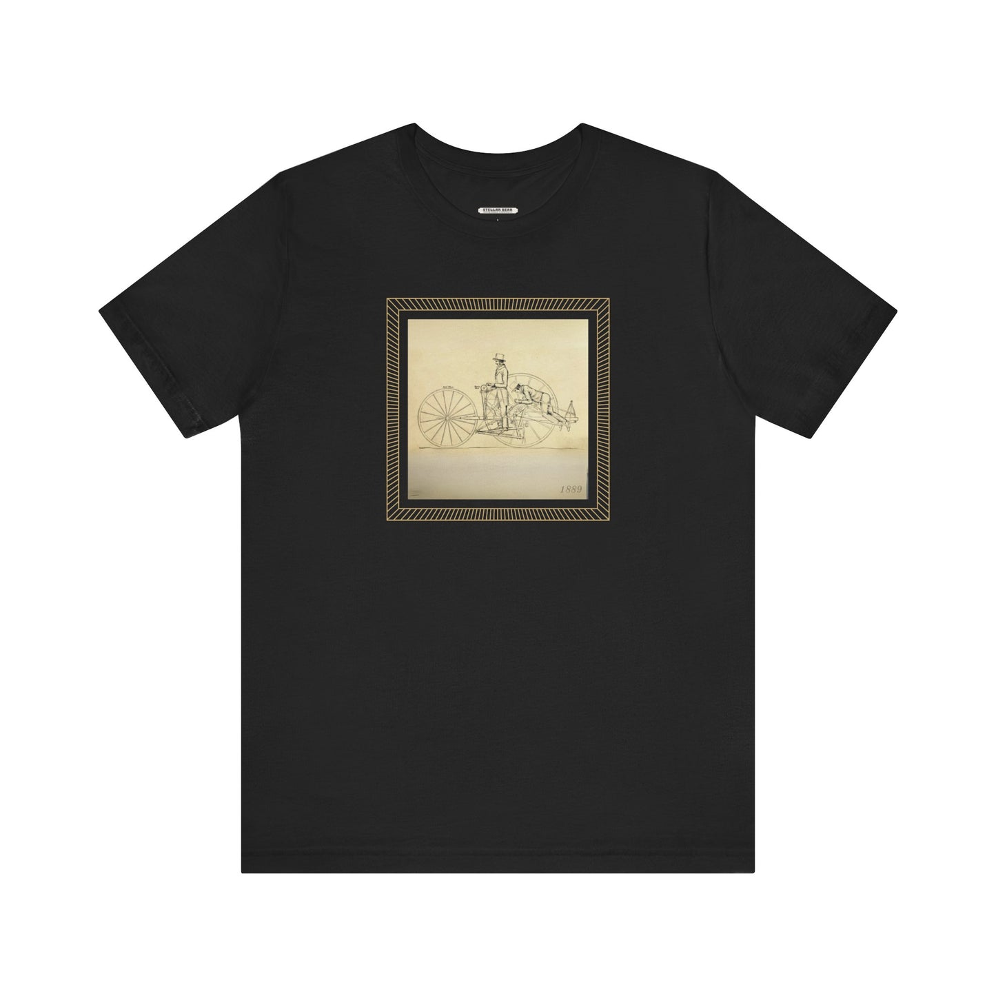 Two-Man Propelling Carriage Illustration 1889 Vintage Graphic T-Shirt