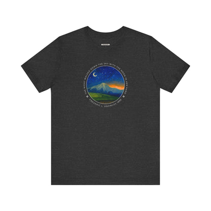 The Night Walked Down the Sky Graphic Quote T-Shirt (Fredric L. Knowles)