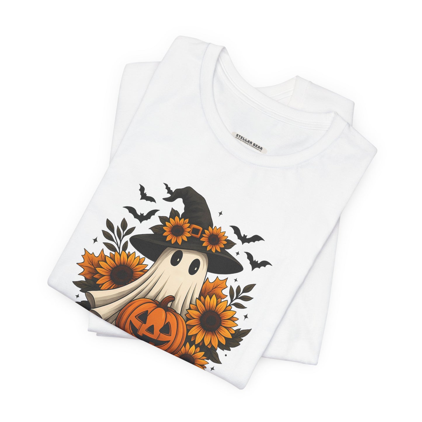 Ghost Witch, Sunflowers &Pumpkin Graphic T-Shirt