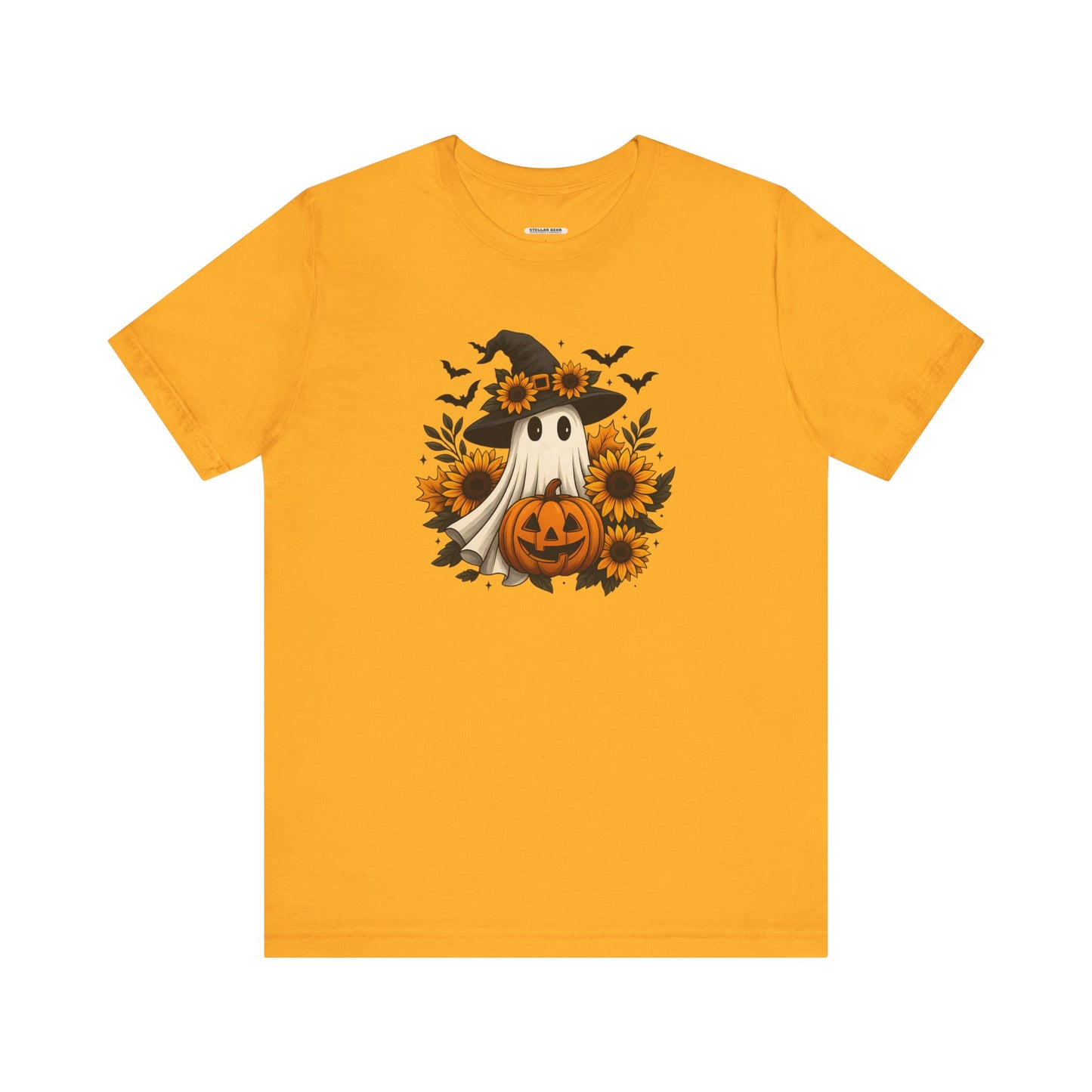 Ghost Witch, Sunflowers &Pumpkin Graphic T-Shirt