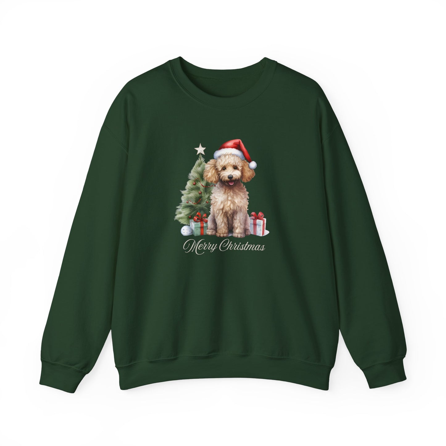 Poodle Merry Christmas Graphic Sweatshirt