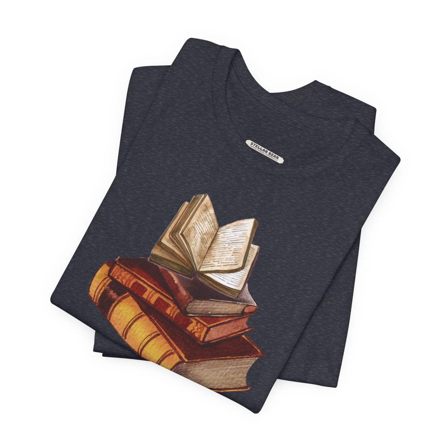 Stack of Old Books Vintage Objects Graphic T-Shirt