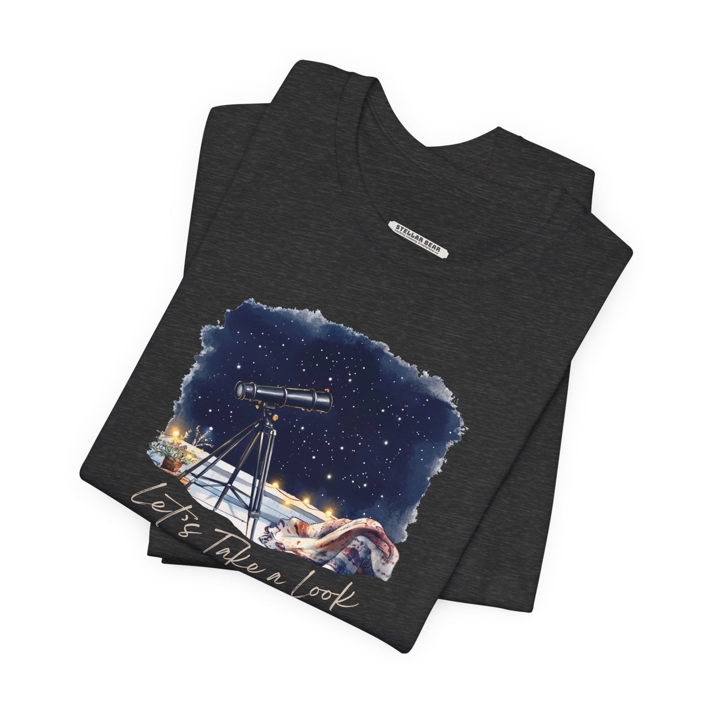 Let's Take a Look Telescope Graphic T-Shirt