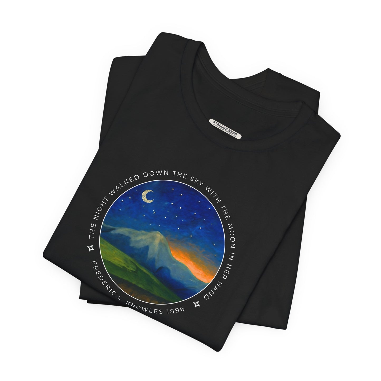 The Night Walked Down the Sky Graphic Quote T-Shirt (Fredric L. Knowles)