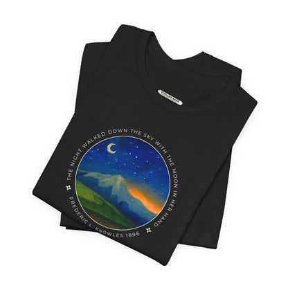 The Night Walked Down the Sky Graphic Quote T-Shirt (Fredric L. Knowles)