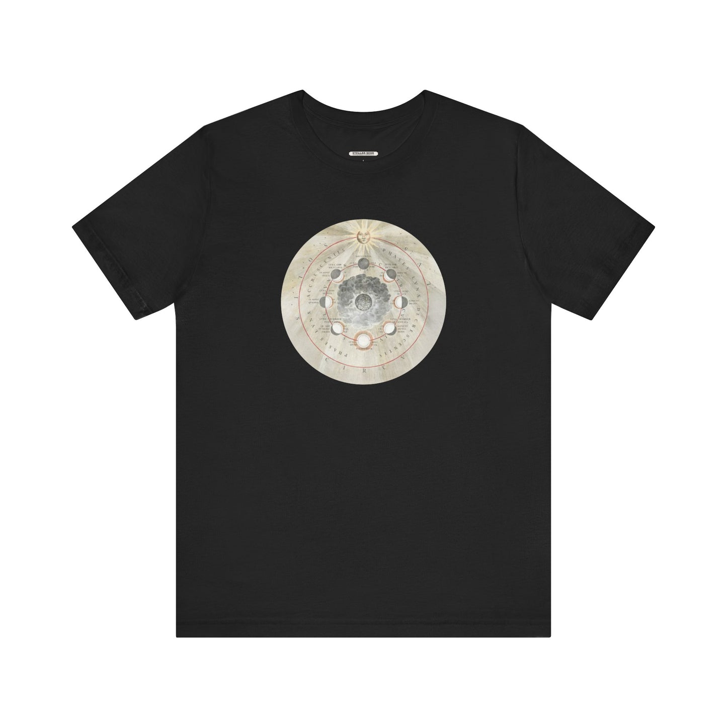 Phases of the Moon Illustration 1660 Vintage Graphic T-Shirt