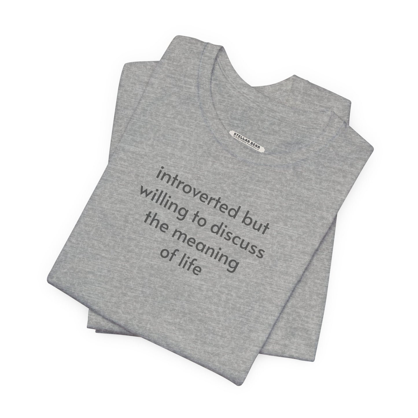 Introverted but Willing to Discuss the Meaning of Life Minimalist Style T-Shirt