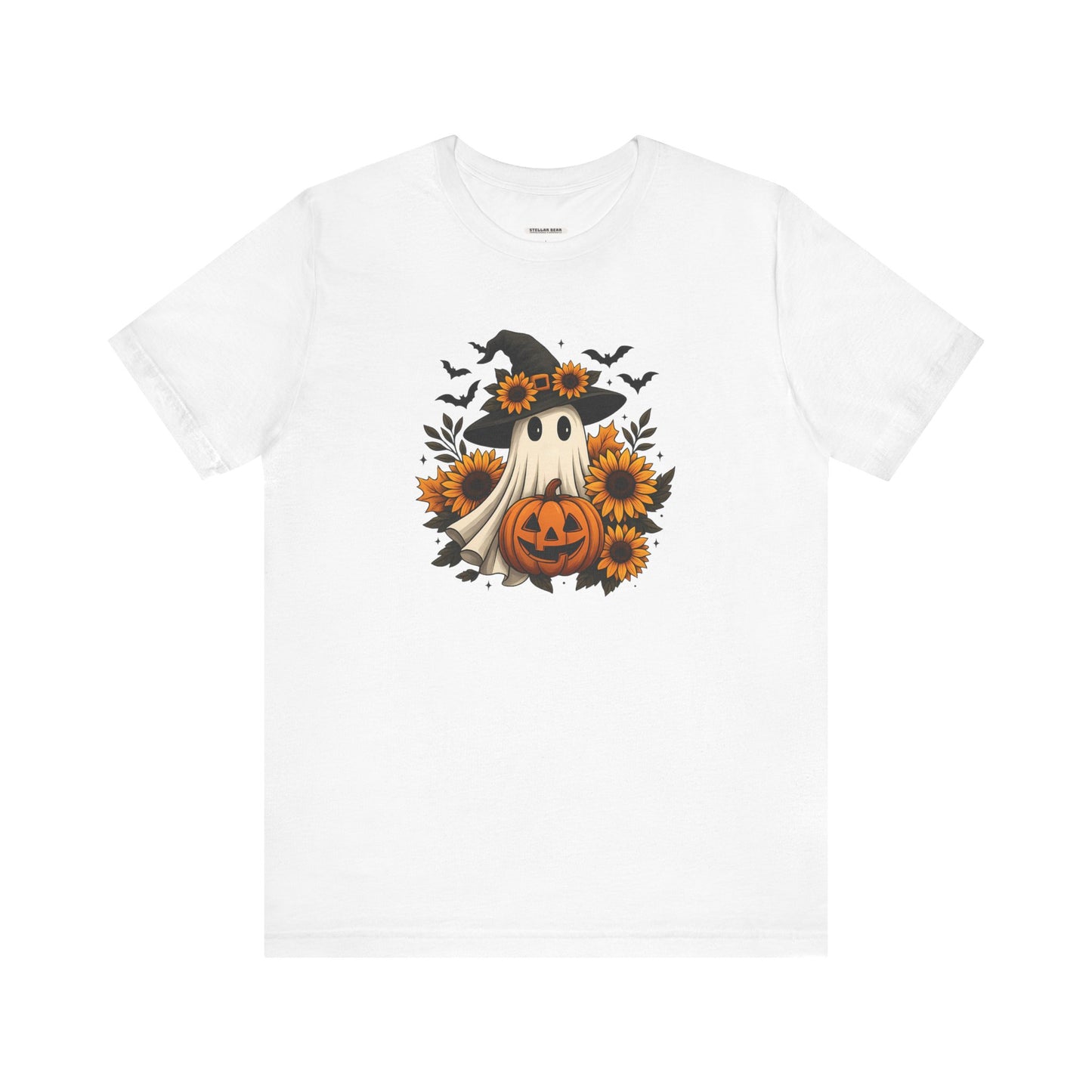 Ghost Witch, Sunflowers &Pumpkin Graphic T-Shirt