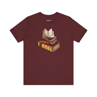 Stack of Old Books Vintage Objects Graphic T-Shirt