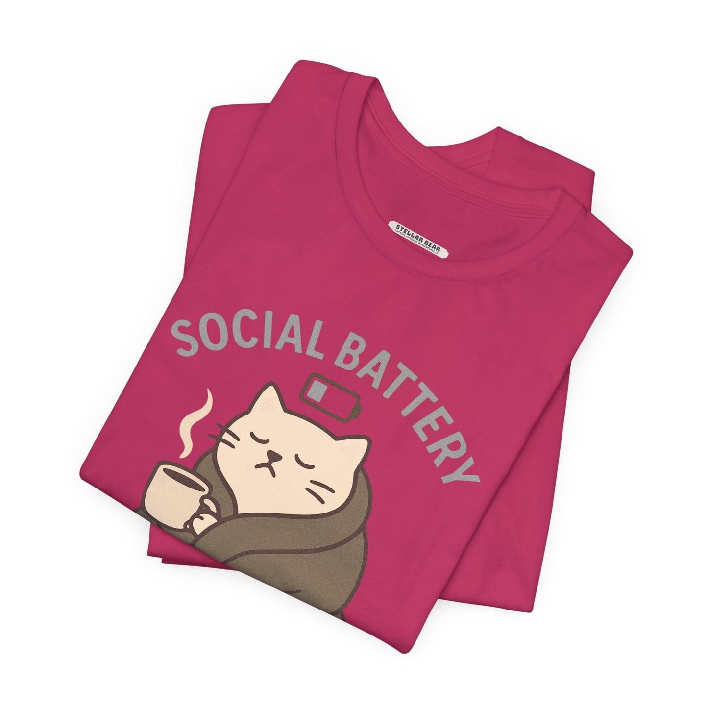 Social Battery 1% Cat Graphic T-Shirt