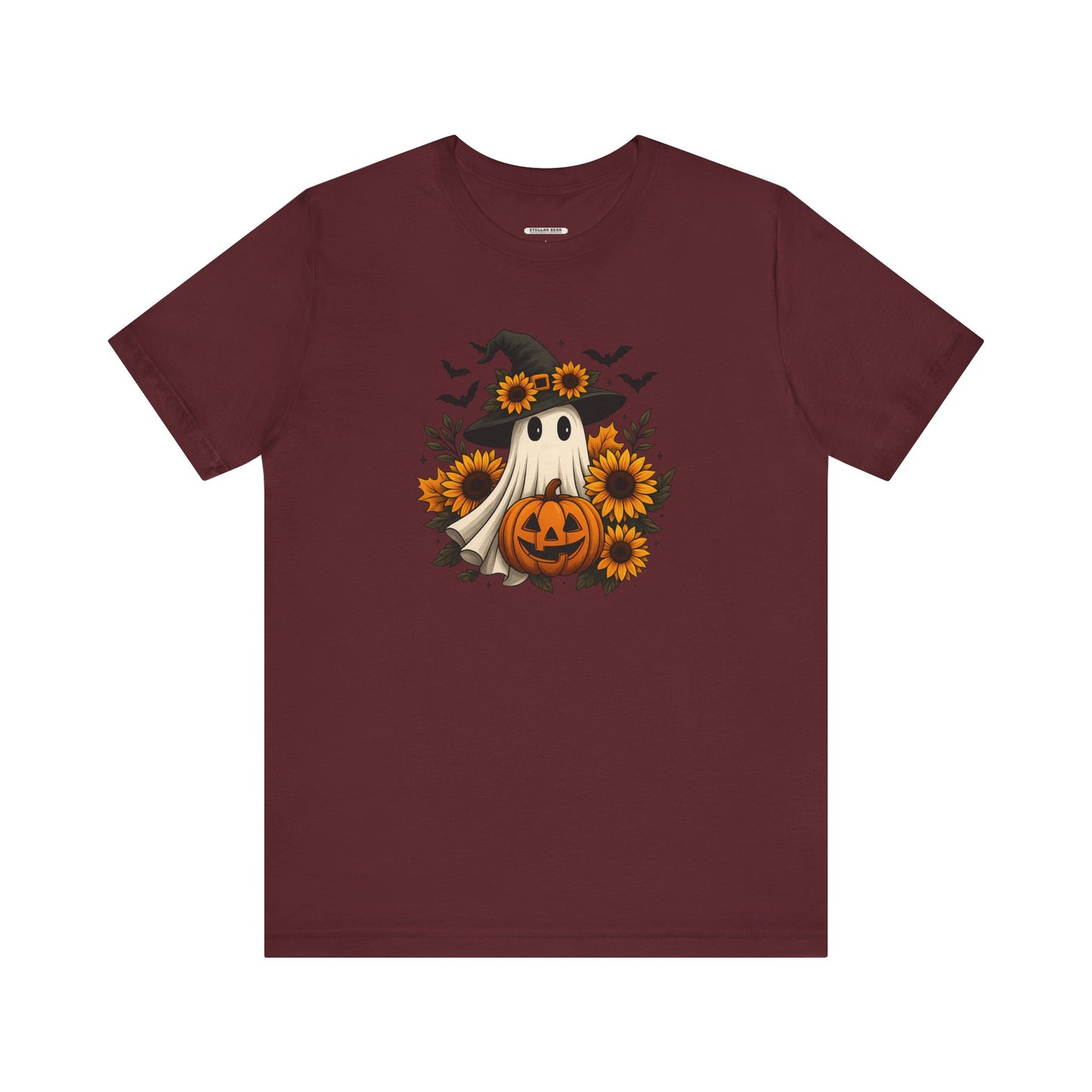 Ghost Witch, Sunflowers &Pumpkin Graphic T-Shirt