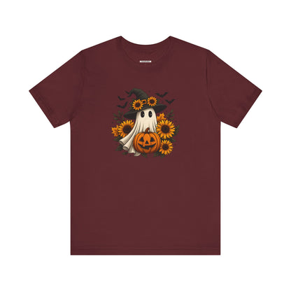 Ghost Witch, Sunflowers &Pumpkin Graphic T-Shirt
