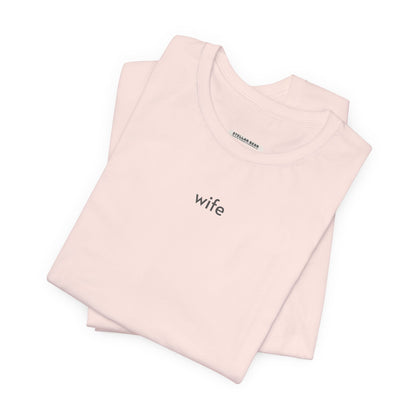 Wife Minimalist Style T-Shirt for Wedding, Honeymoon